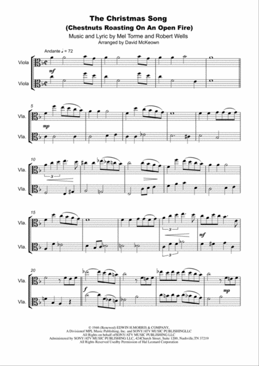 The Christmas Song (Chestnuts Roasting On An Open Fire) String Duet scores gallery preview page 2