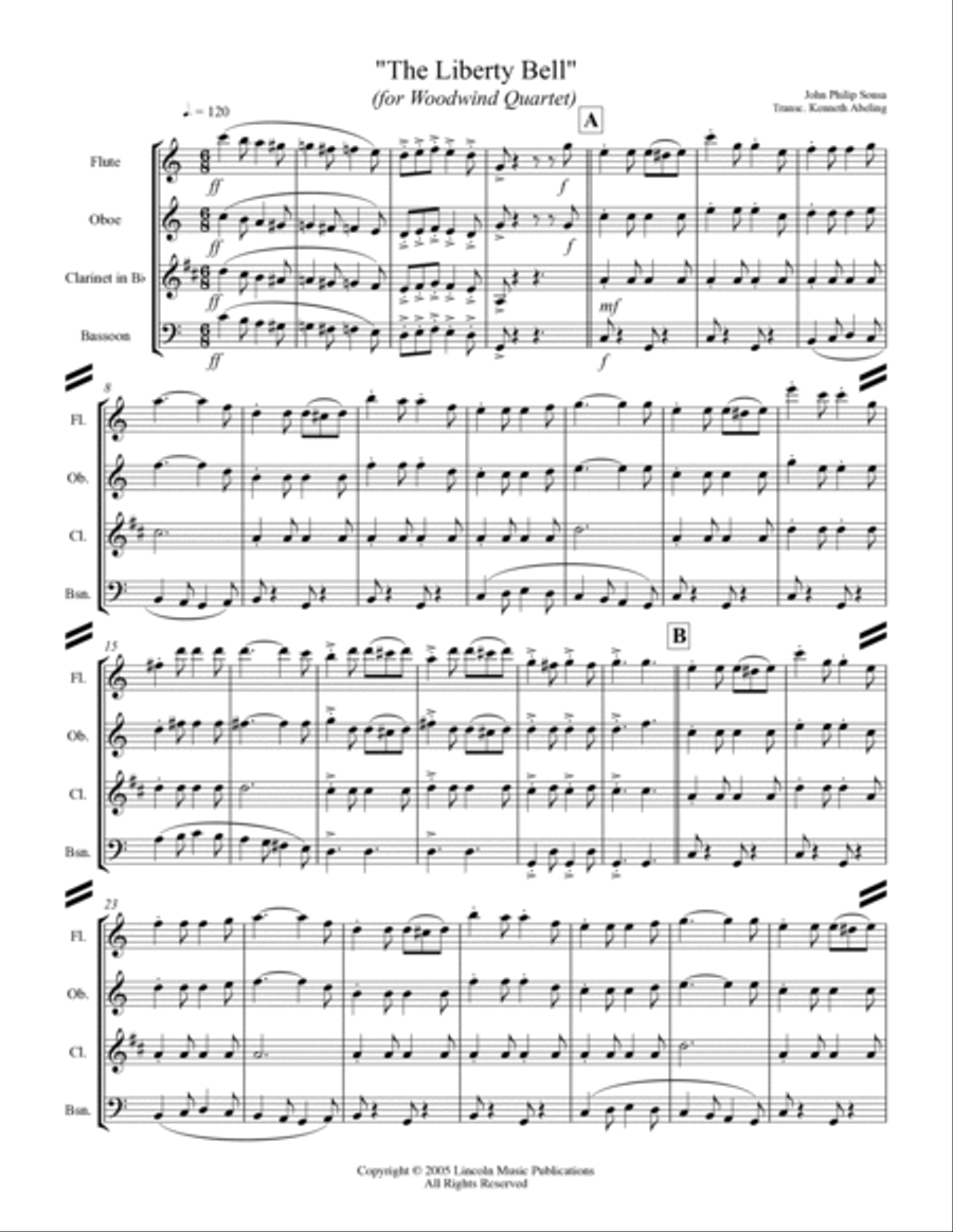 March - The Liberty Bell (for Woodwind Quartet) March - The Liberty Bell (for Woodwind Quartet) Woodwind Quartet scores gallery preview page 2