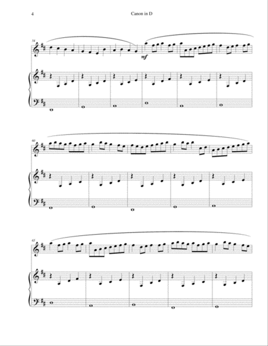Pachelbel's Canon in D - for flute and piano Pachelbel's Canon in D - for flute and piano Flute Solo scores gallery preview page 4