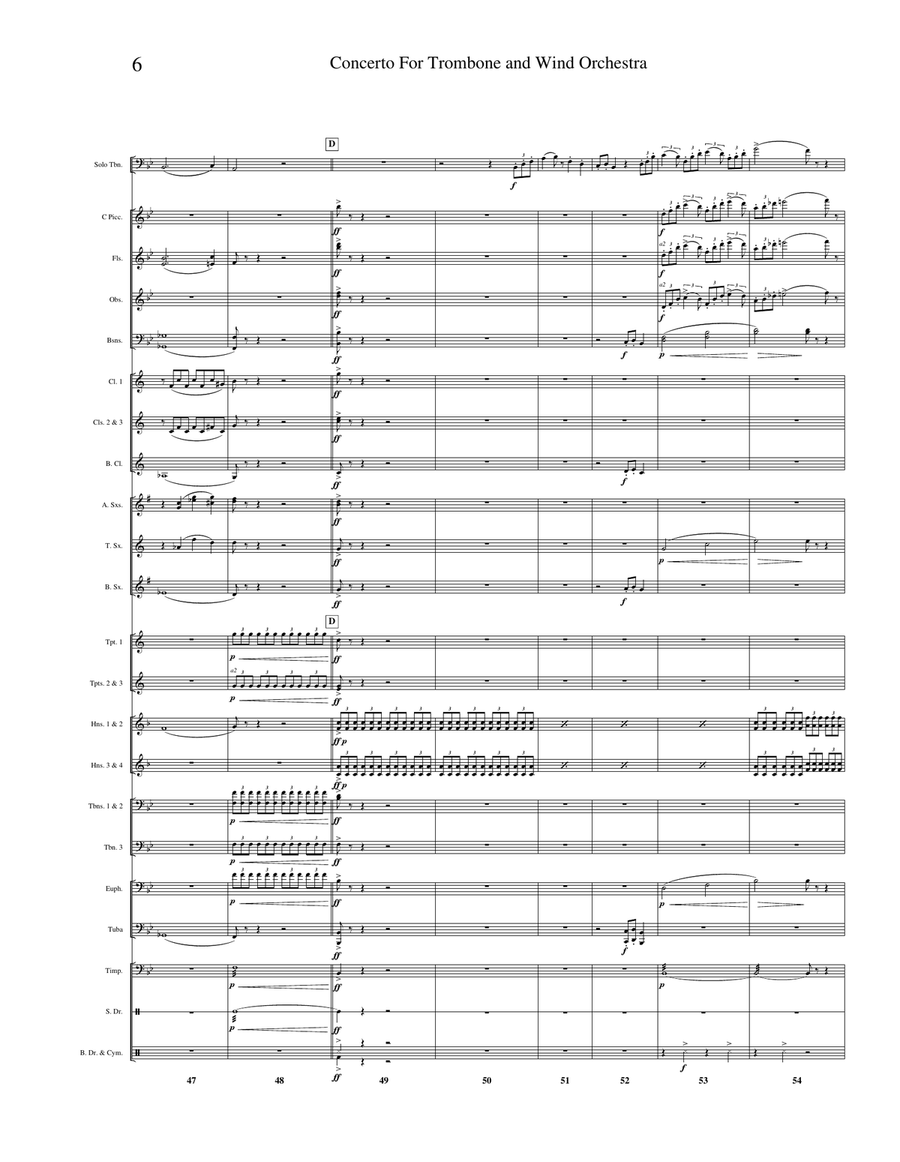 Rimsky Korsakov Trombone Concerto (transcribed for Concert Band) Concert Band scores gallery preview page 6