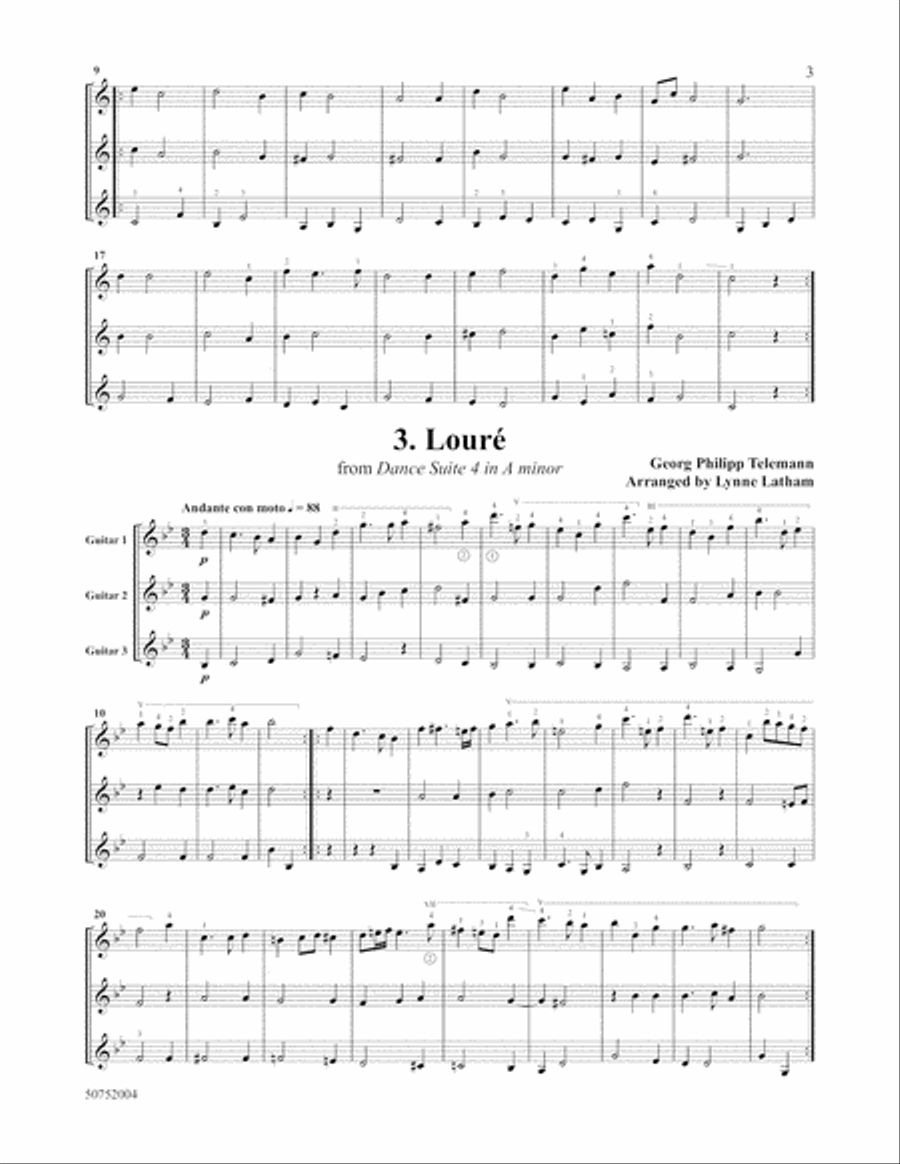 Ten Baroque Guitar Trios Guitar Ensemble scores gallery preview page 3