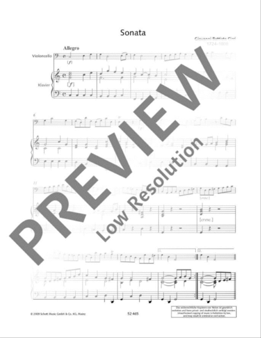 Sonata No. 1 C Major Cello Solo scores gallery preview page 5