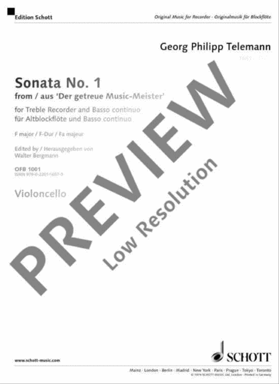 Sonata No. 1 F major Alto Recorder scores gallery preview page 14