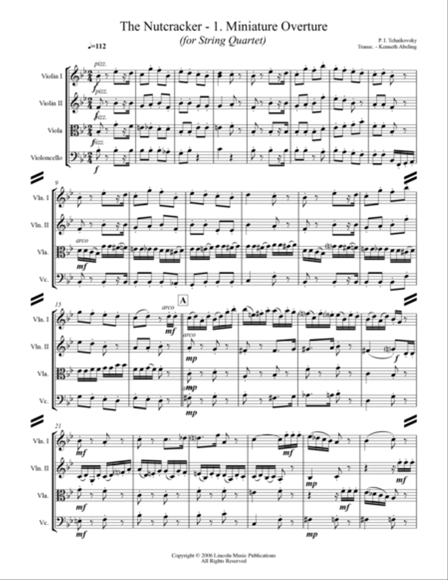 The Nutcracker Suite COMPLETE (for String Quartet) String Quartet scores gallery preview page 2