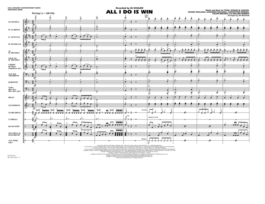 All I Do Is Win - Full Score All I Do Is Win - Full Score Marching Band scores gallery preview page 2