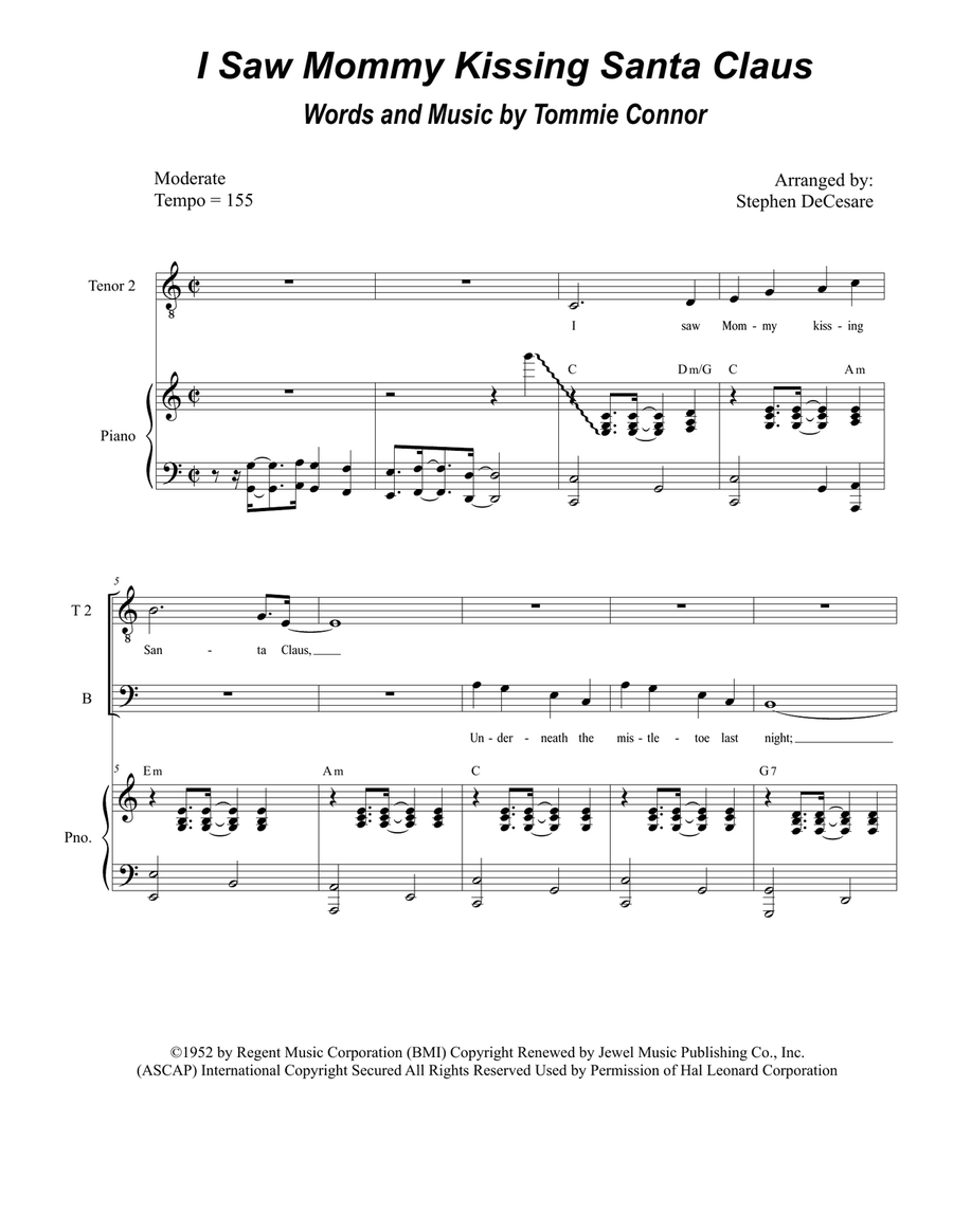 I Saw Mommy Kissing Santa Claus Piano, Vocal scores gallery preview page 1