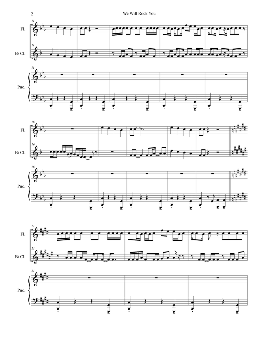 We Will Rock You We Will Rock You Woodwind Duet scores gallery preview page 2