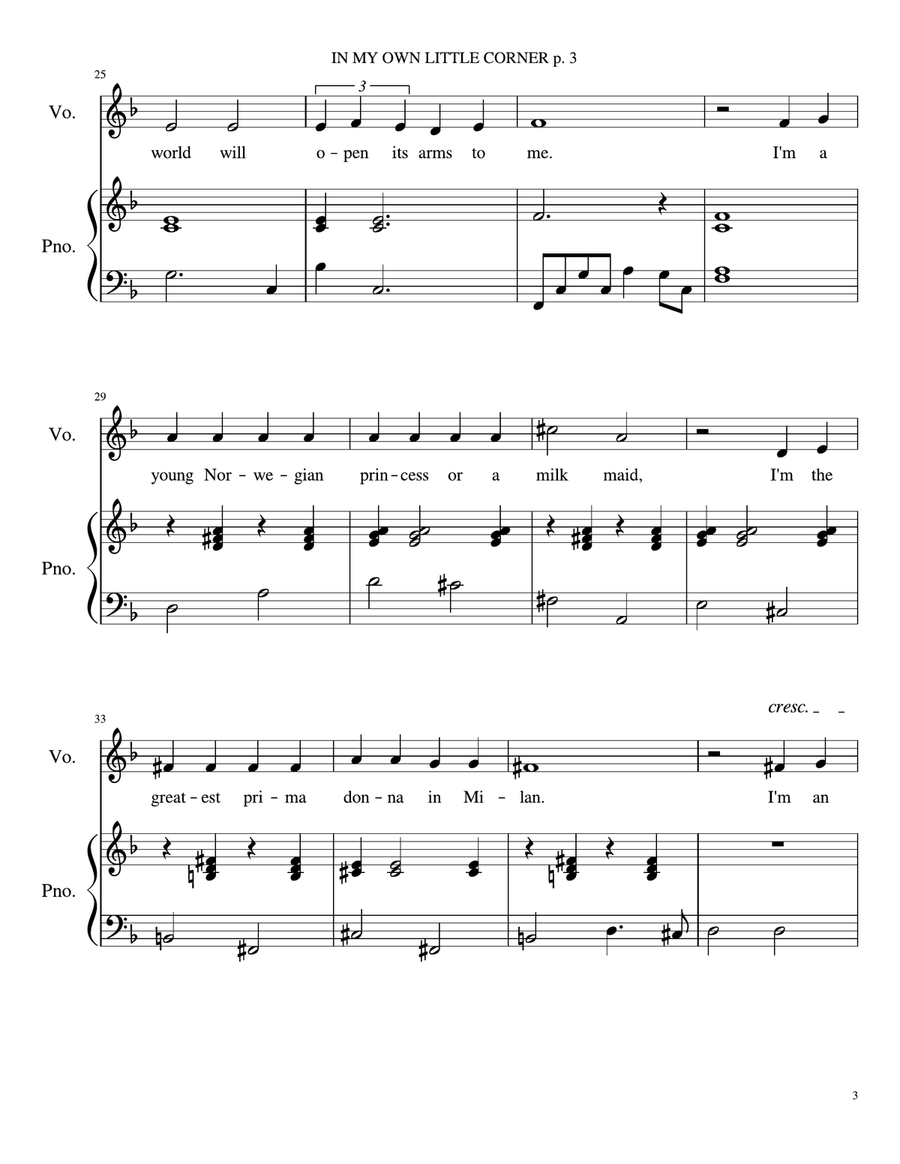 In My Own Little Corner In My Own Little Corner Piano, Vocal scores gallery preview page 3