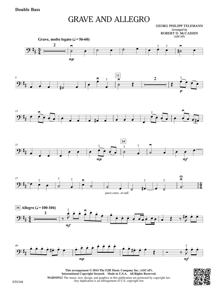 Grave and Allegro: Double Bass Double Bass scores gallery preview page 1